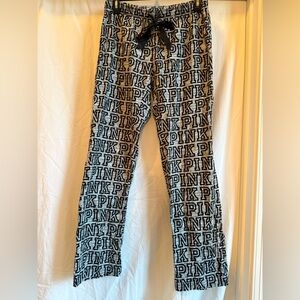 Victoria's Secret Black and White Logo Pajama Pants